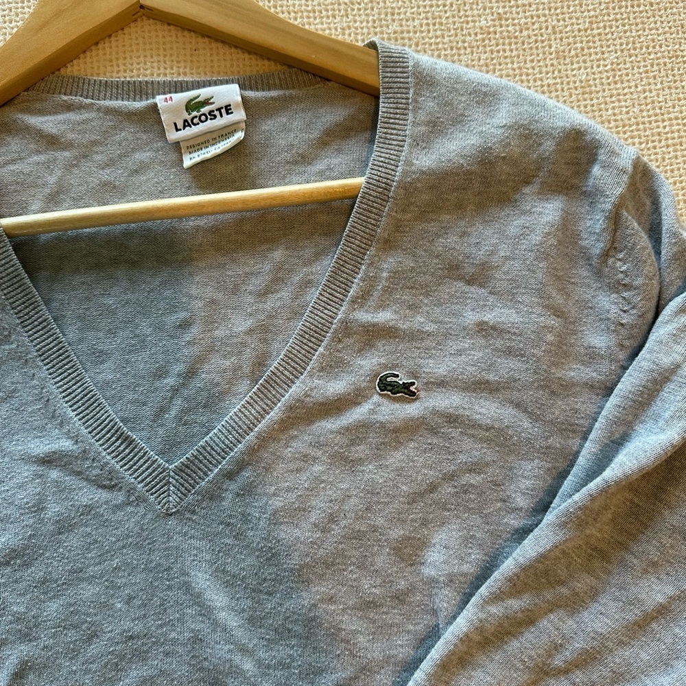 Lacoste Light Gray Knit Sweater Top - Picture 5 of 5